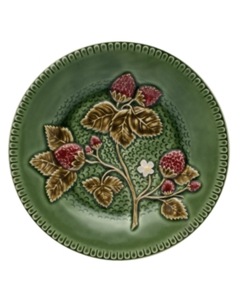 Bordello Pinheiro Strawberries green glaze fruit plate