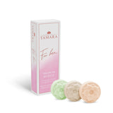 Tamara Shower Bursts in a set of 3 curated collection of "Just for Her'  shower steamers in feminine fragrances at Cerise.
