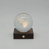 Crystal ball with an engraved tui 