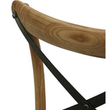 Vienna Chair made of Elm wood with a metal cross back. Has a  natural rattan seat. Suitable for dining or office space at Cerise