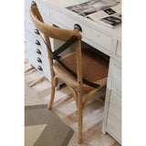 Vienna Wlm wodd Chair with a metal cross back and natural rattan seat. Suitable for dining or office space at Cerise