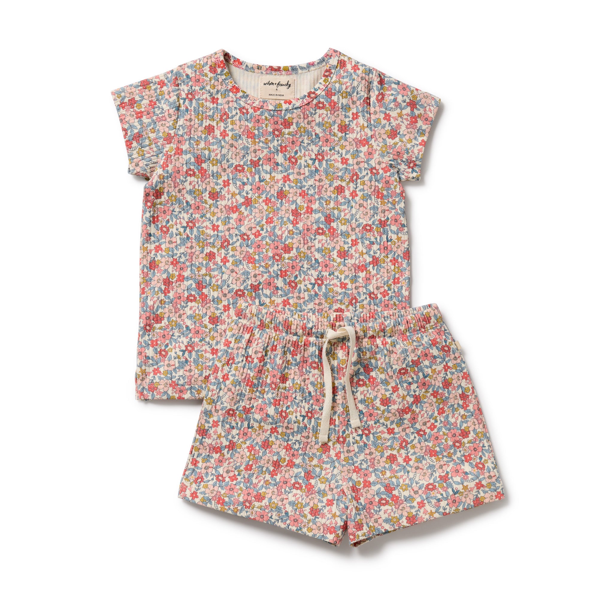 Floral patterned shorty pyjamas