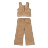 Oat sleeveless top and flared pants set for kids