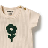 Wilson & Frenchy Bloom Organic Tee in Sweet Bloom design at Cerise.  Made from soft, lightweight 100% GOTS-certified organic cotton drop needle terry. 