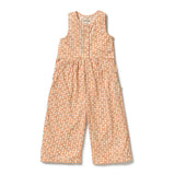 Wilson & Frenchy Organic Crinkle Jumpsuit in Checkerberry Print at Cerise. A practical front snap opening makes getting dressed and changed quick and simple. 