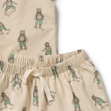 Wilson & Frenchy Kids Skater Club  Organic Short sleeve Pyjamas at Cerise. Featuring a lightweight short-sleeve tee and relaxed mid-length shorts, this summer pyjama set offers an easy fit that gives kids plenty of freedom to move. The soft elasticated waistband sits gently on little tummies, making these organic cotton pyjamas comfortable enough for bedtime, lazy mornings and lounging at home.