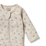 Wilson & Frenchy Falling Oak organic Zipsuit with Feet