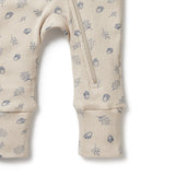 Wilson & Frenchy Falling Oak organic Zipsuit with Feet