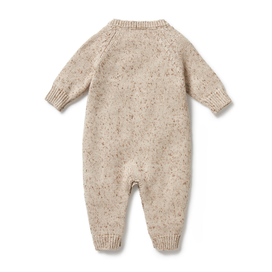 Wilson & Frenchy Almond Fleck Knitted Cable Growsuit