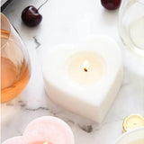 White Pinot Noir Granite Heart Shaped Candle