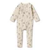 Wilson & Frenchy Zipsuit with feet in Whispering Willows Print at Cerise. Round neckline with concealed zipper for safety, Long sleeves with fold-over mittens (newborn to 000), Full length with enclosed feet for warmth, Two-way zip closure for quick and easy changes.