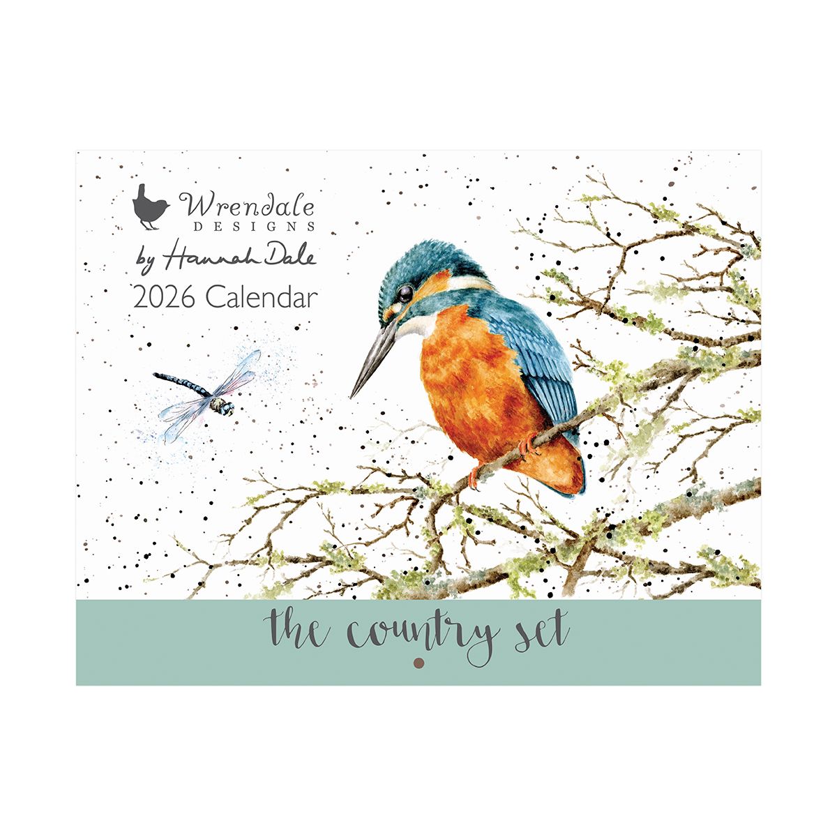 Wrendale Designs 2026 calendar featuring a bird on a branch with a dragonfly.