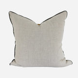 CC Interiors Mustard Linen Cushion Cover with Natural Linen Back and striated Trim at Cerise. Measures 50 x 50cm.