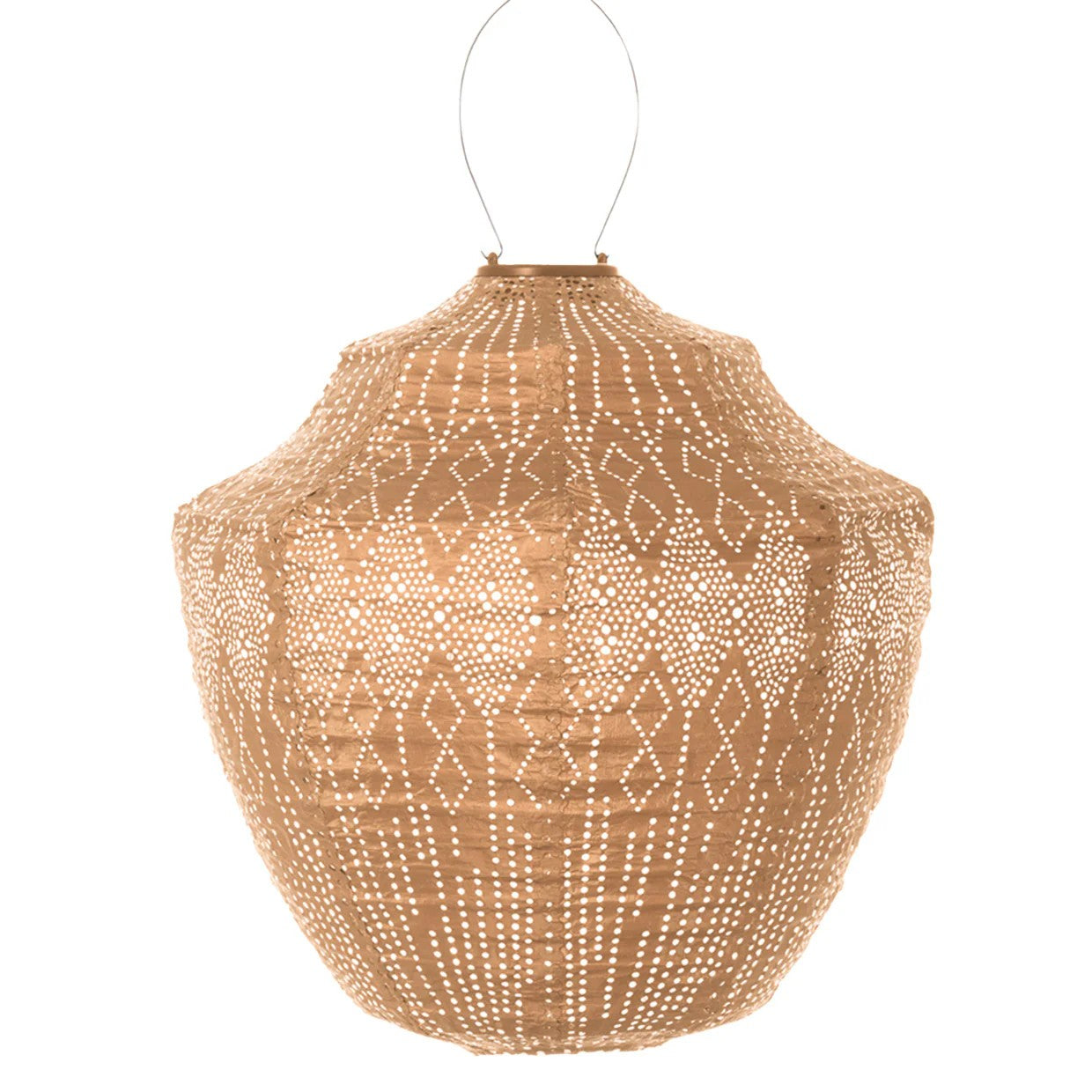 Apricot coloured hanging solar lantern