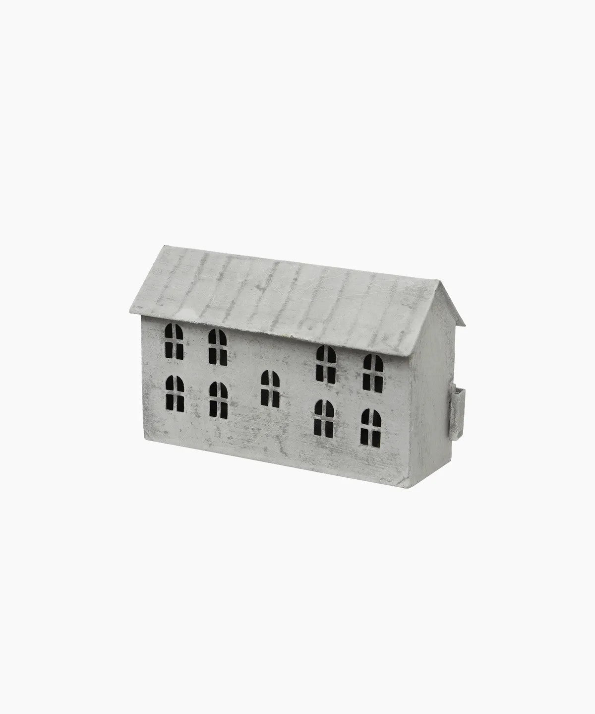 Long Grey tin tealight house