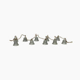 String of small bells on a white background