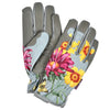 Gardening gloves grey with floral print