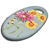 Floral design on grey background kneeler for the garden