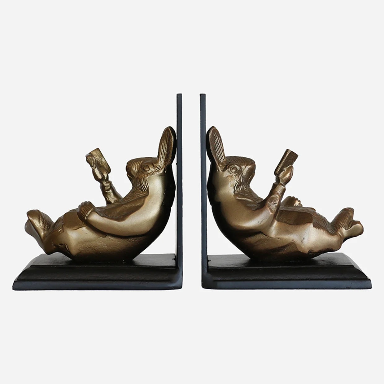 CC Interiors Set of Rabbit Book Ends in Brass Finish at Cerise. The warm brass finish brings an elegant metallic accent to your interior, while the playful rabbit design adds personality and visual interest. Perfect for styling books, magazines and coffee-table collections, this set of rabbit bookends is an easy way to create a considered and characterful display.