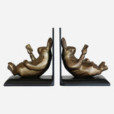 CC Interiors Set of Rabbit Book Ends in Brass Finish at Cerise. The warm brass finish brings an elegant metallic accent to your interior, while the playful rabbit design adds personality and visual interest. Perfect for styling books, magazines and coffee-table collections, this set of rabbit bookends is an easy way to create a considered and characterful display.