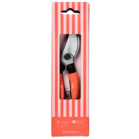 Red gardening secateurs