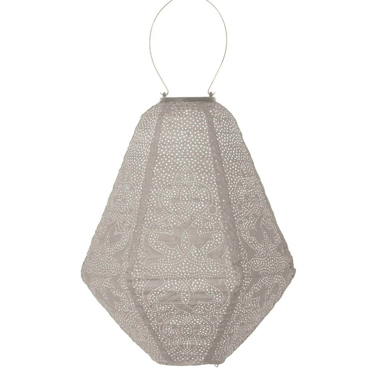 Hanging lantern taupe coloured can shape