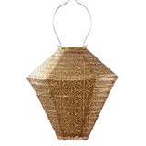 Gold textured hanging lantern on a white background