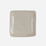 CC Interiors Lisette Square Dish in sand-coloured glazed ceramic with line edge detail at Cerise