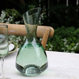 CC Inteiriors Fino Verde Wine Decanter at Cerise.  Dark Green Handblown Glass.