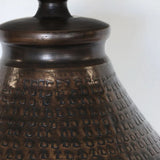 CC Interiors Genie Beaten Bronze Lampbase at Cerise looks great with a natural linen coloured shade.