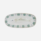  CC Interiors Sushi Plate in natural stoneware at Cerise.  Featuring a glazed finish and embossed fish detail, perfect for sushi, sashimi and appetisers