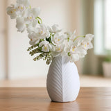 CC Interiors Large Leaf Vase in Matt White exterior finish with green glazed interior at Cerise.