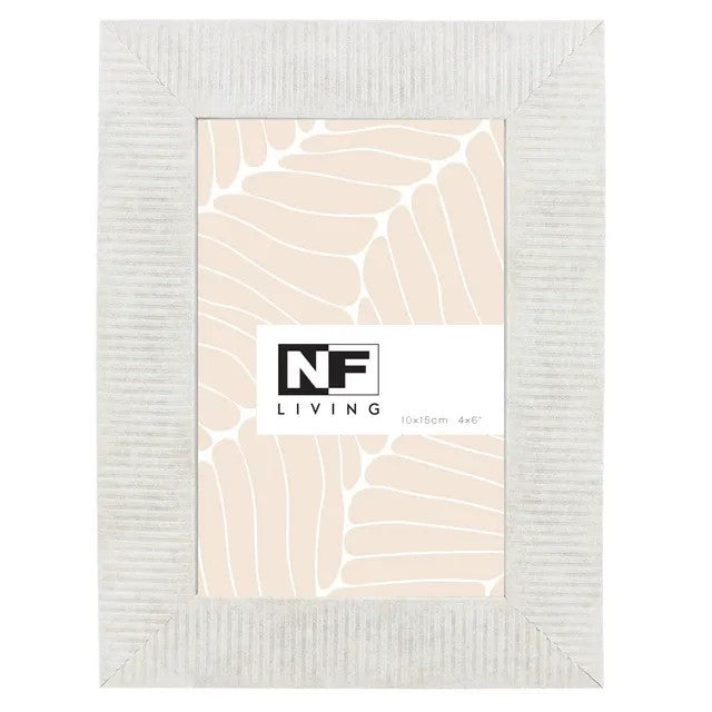 Light Grey coloured ribbed photo frame