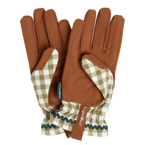 Olive Check Garden Gloves
