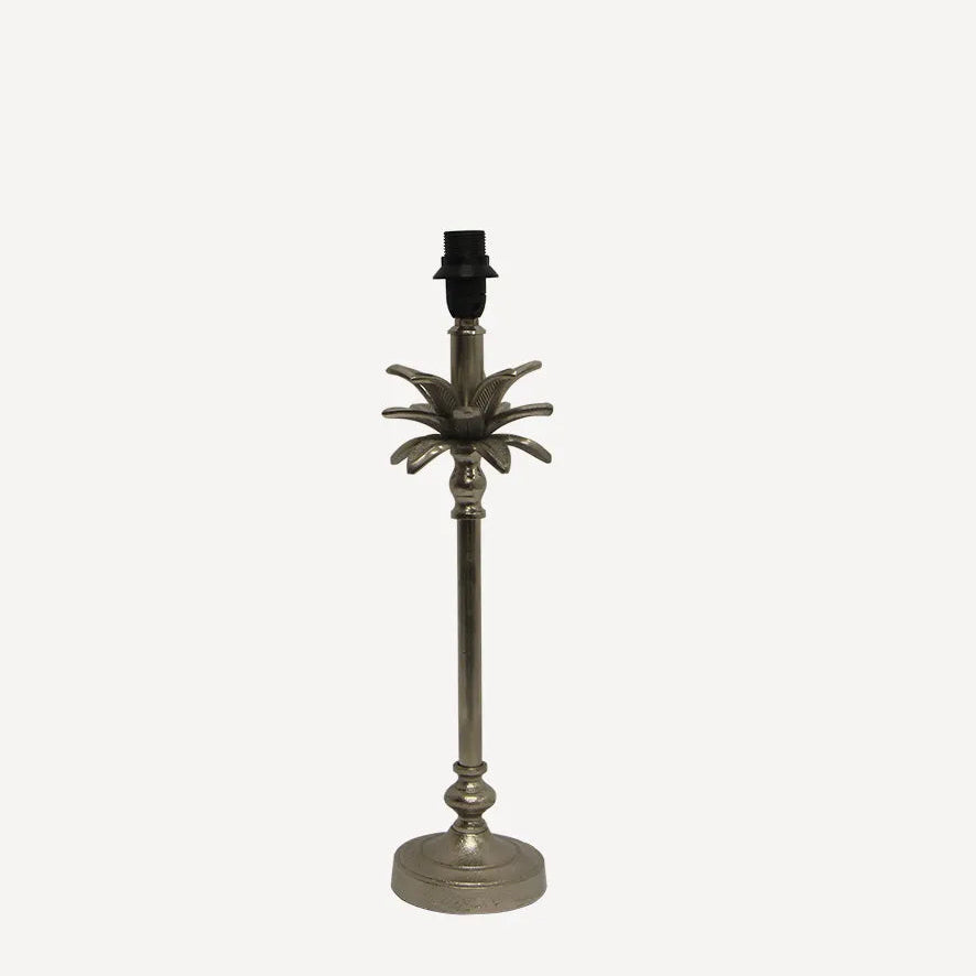 Small palm treedesign silver finish lampbase