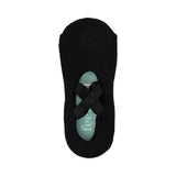 Black pilates sock with front cross elastic