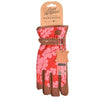 Gardening Gloves in Oak Leaf Poppy colour way with leather trim