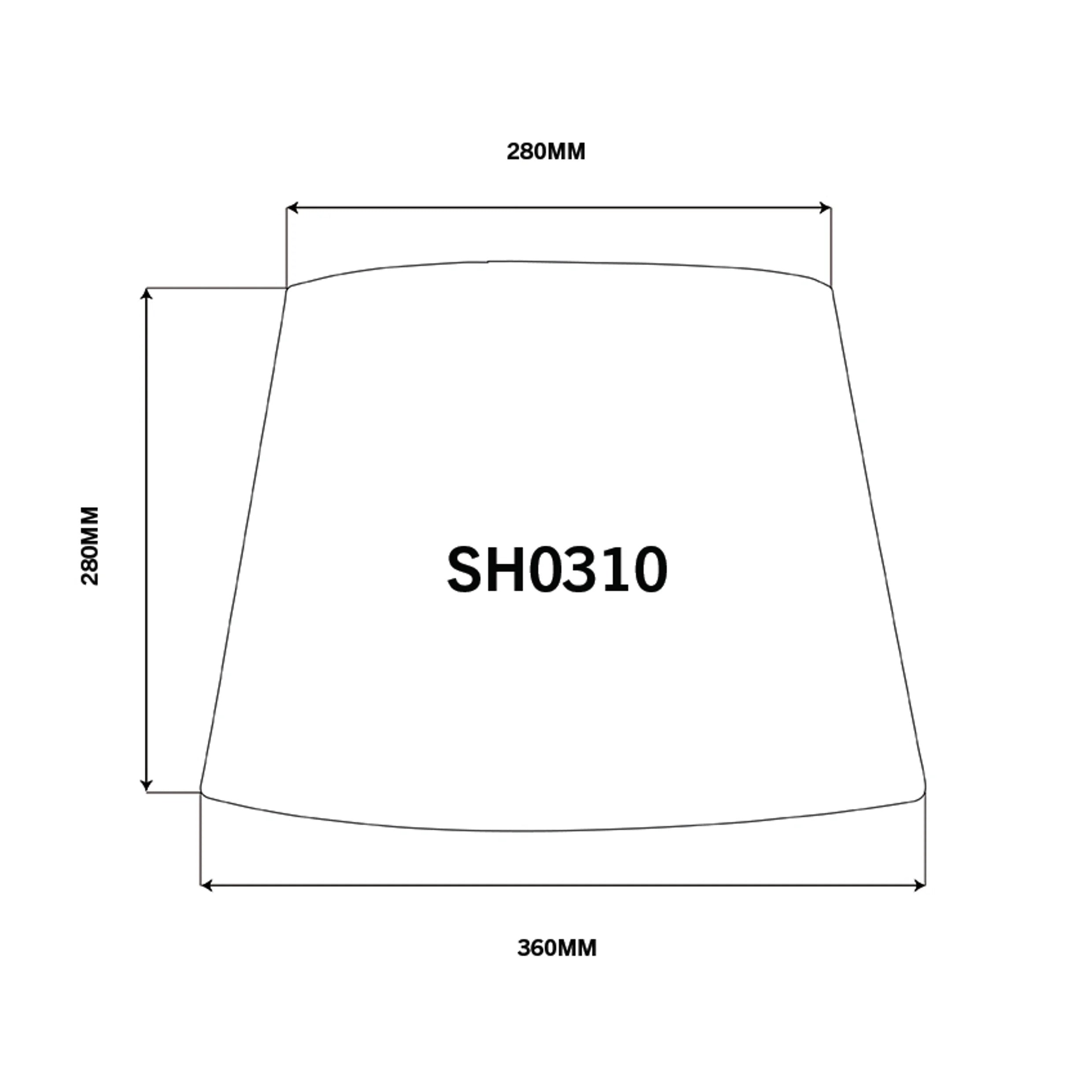 Dimensions for CC Interiors 36cm Tall Tapered Drum Lampsade at Cerise