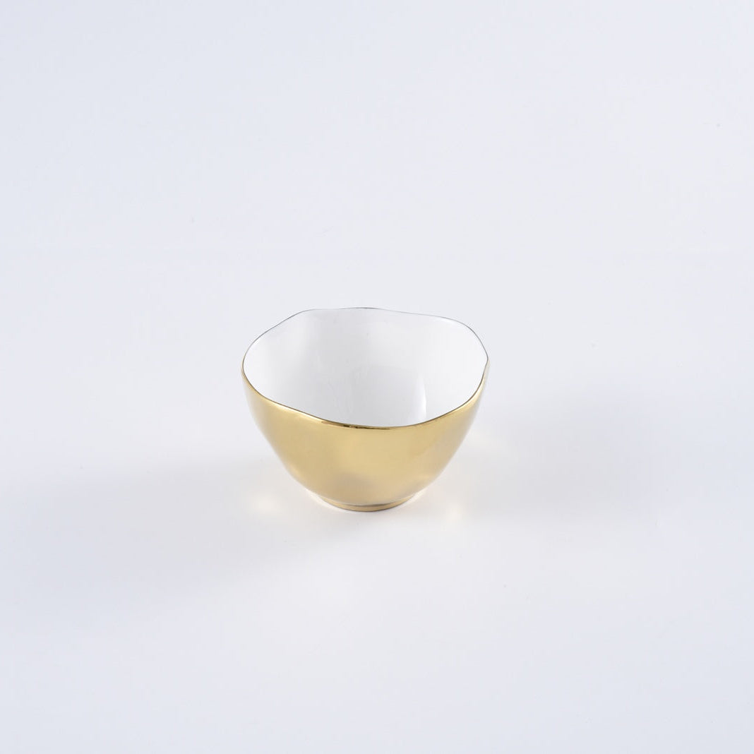 Small white and gold bowl