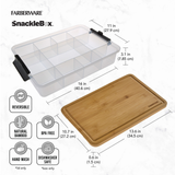 Farberware SnackableBox with dimensions and features on a white background
