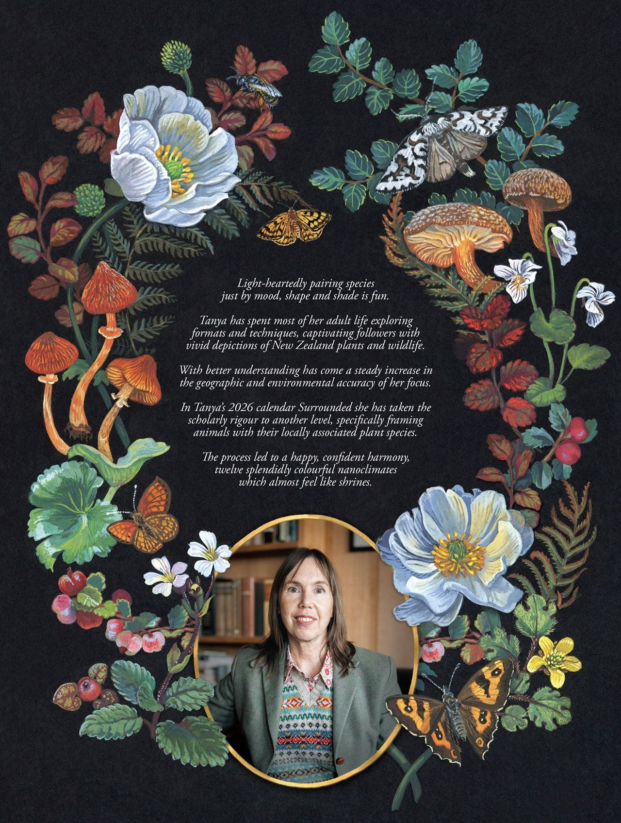 2026 Wolfkamp Calendar titled "surrounded" featuring New Zealand native flora and fauna