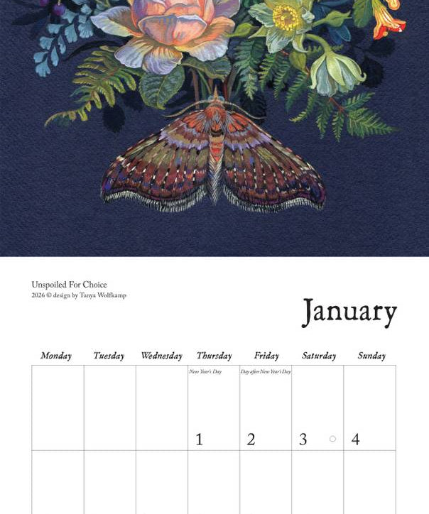 2026 Wolfkamp Calendar titled "surrounded" featuring New Zealand native flora and fauna