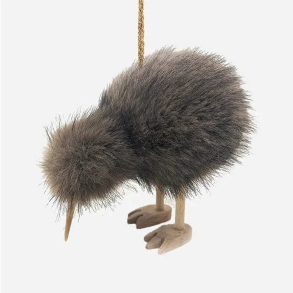 CC Interiors Fluffy Brown  Hanging Kiwi at Cerise. Bring a little slice of New Zealand to your Christmas tree with this adorable Fluffy Brown Hanging Kiwi. Inspired by New Zealand’s much-loved native kiwi bird. 