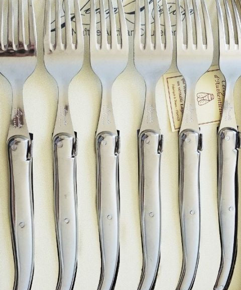 stainless steel table forks set of 6 laguiole