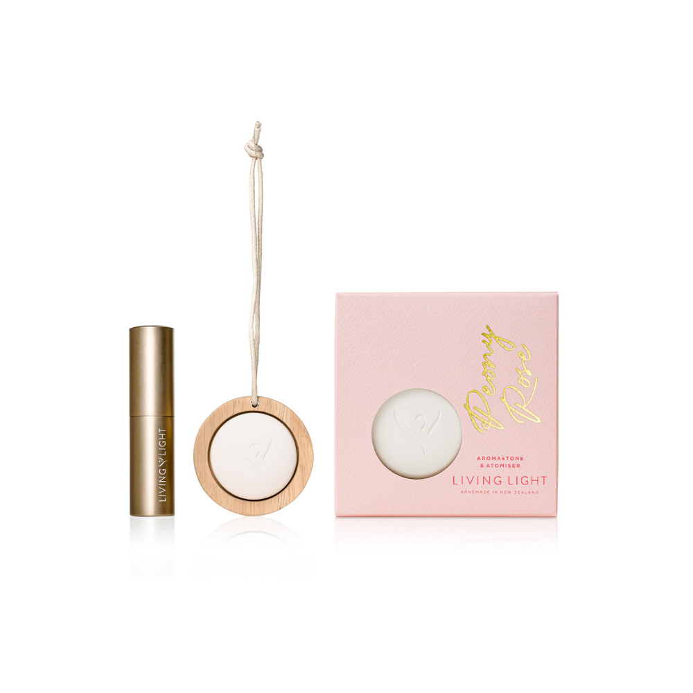 The Living Light Aromastone Set is designed to fragrance your office, car or any small space.  The set includes a ceramic and wood stone and fragrance atomiser.  Simply spray the stone 2 - 3 times with the atomiser and the fragrance will diffuse over time.  re-apply as desired.  Available in six fragrances  Made in New Zealand