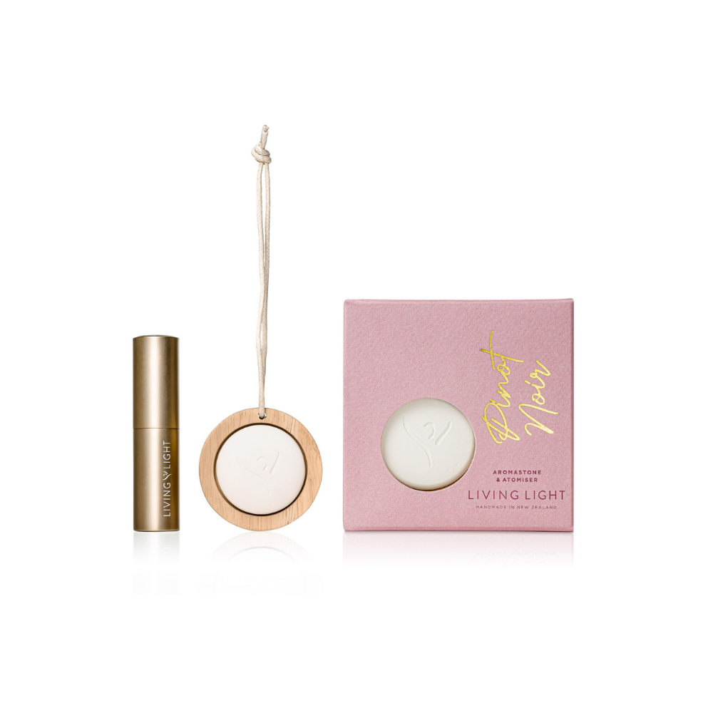The Living Light Aromastone Set is designed to fragrance your office, car or any small space.  The set includes a ceramic and wood stone and fragrance atomiser.  Simply spray the stone 2 - 3 times with the atomiser and the fragrance will diffuse over time.  re-apply as desired.  Available in six fragrances  Made in New Zealand