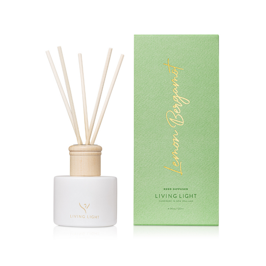 The Living Light Reed Fragrance Diffusers will create a long lasting scent in any space.  Each set includes a white glass bottle filled with 120ml of premium diffuser mix and five reed sticks.  Lasts up to 6 months once opened.  120ml  Made in New Zealand