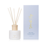 The Living Light Reed Fragrance Diffusers will create a long lasting scent in any space.  Each set includes a white glass bottle filled with 120ml of premium diffuser mix and five reed sticks.  Lasts up to 6 months once opened.  120ml  Made in New Zealand