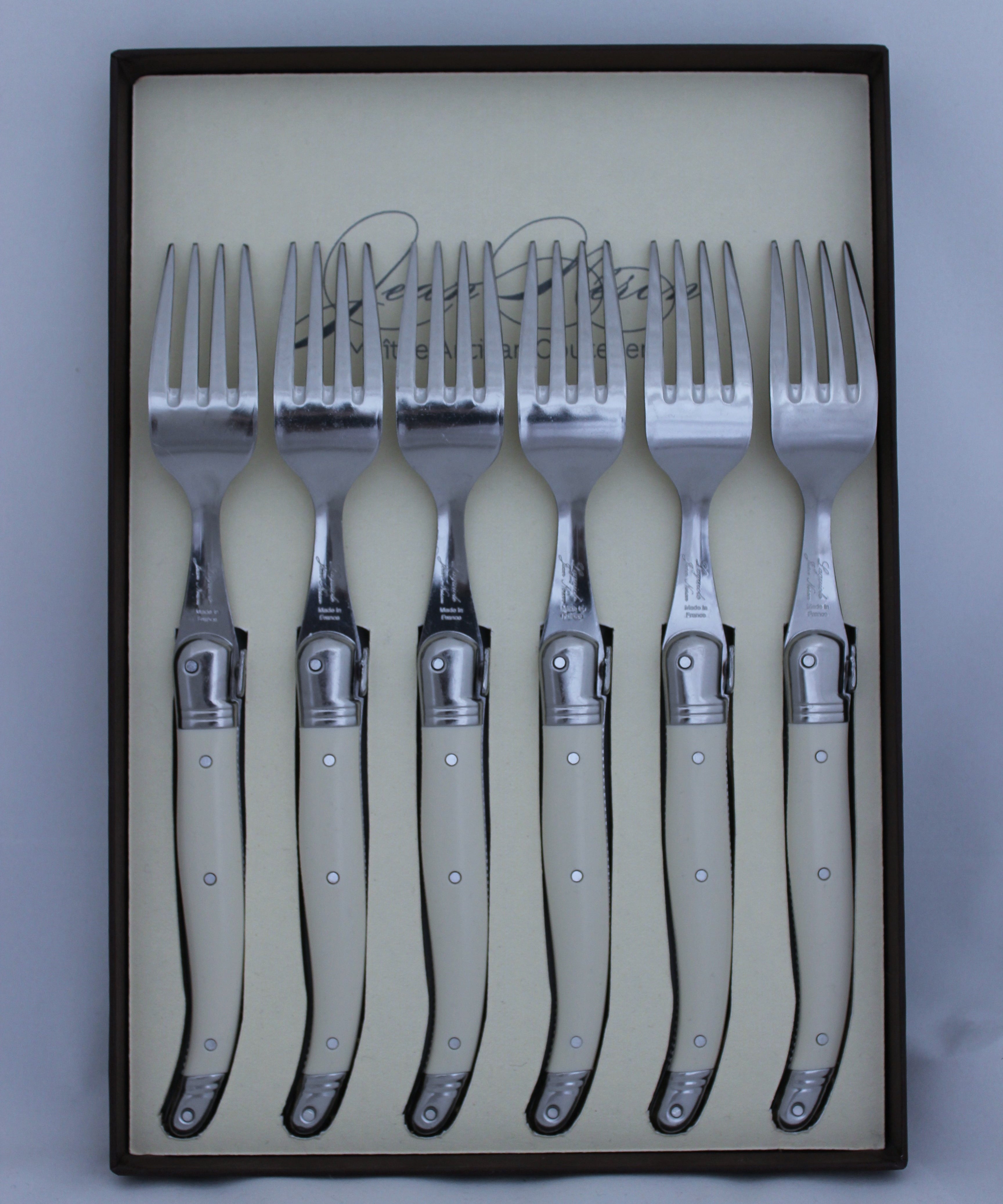 table forks laguiole set 6 gift boxed