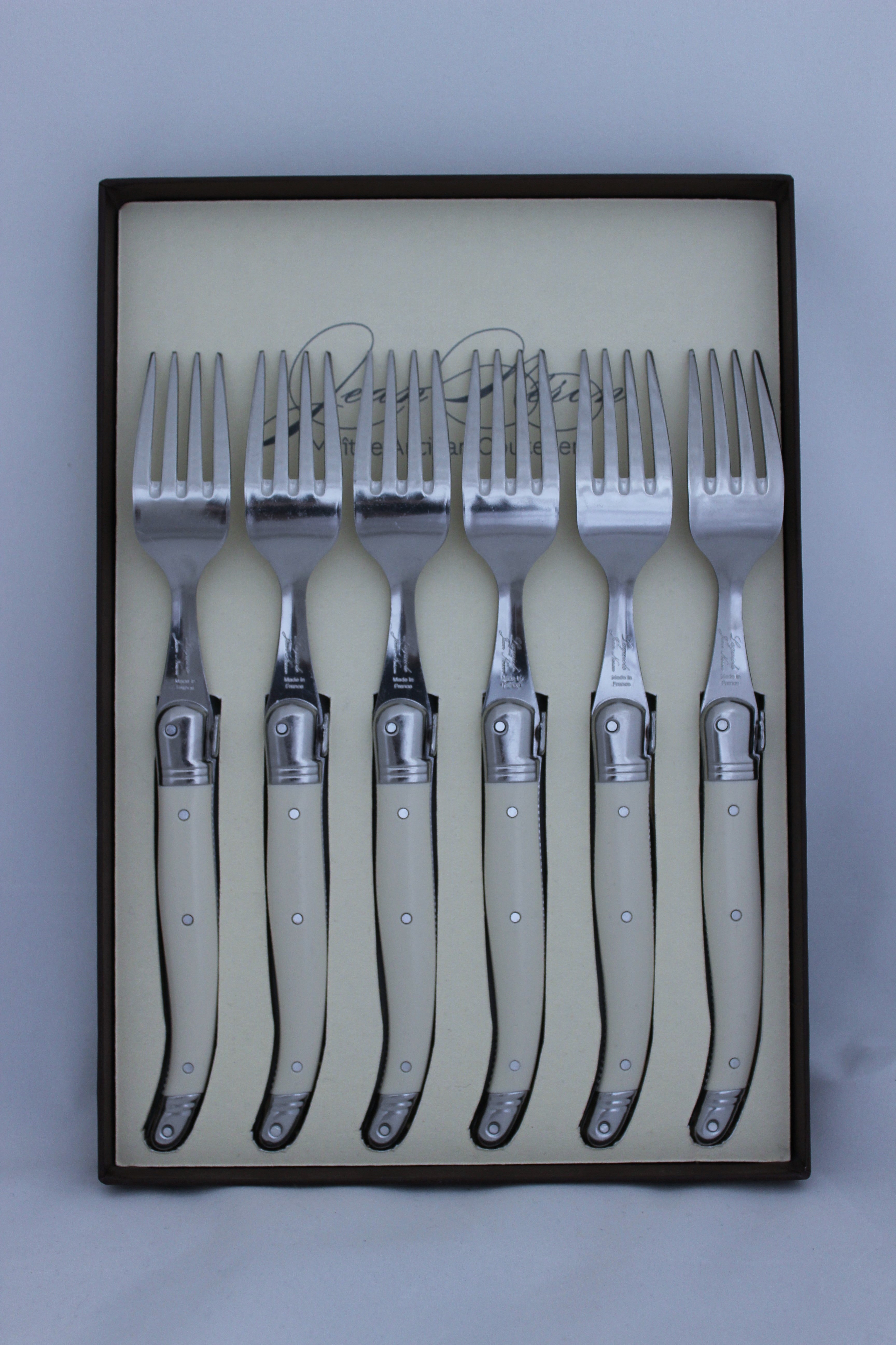 table forks laguiole set 6 gift boxed